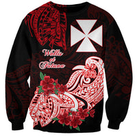 Wallis et Futuna Sweatshirt Polynesian Floral Tribal LT9 Unisex Black - Polynesian Pride