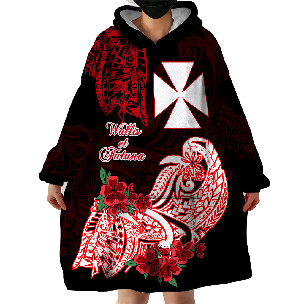 Wallis et Futuna Wearable Blanket Hoodie Polynesian Floral Tribal LT9 - Polynesian Pride