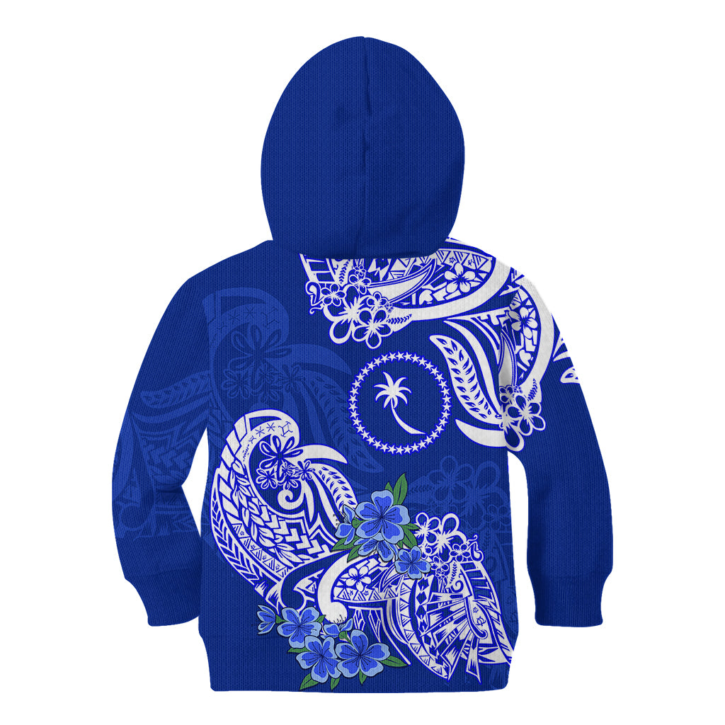 FSM Chuuk State Kid Hoodie Polynesian Floral Tribal LT9 - Polynesian Pride