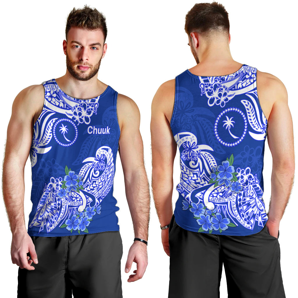 FSM Chuuk State Men Tank Top Polynesian Floral Tribal LT9 - Polynesian Pride