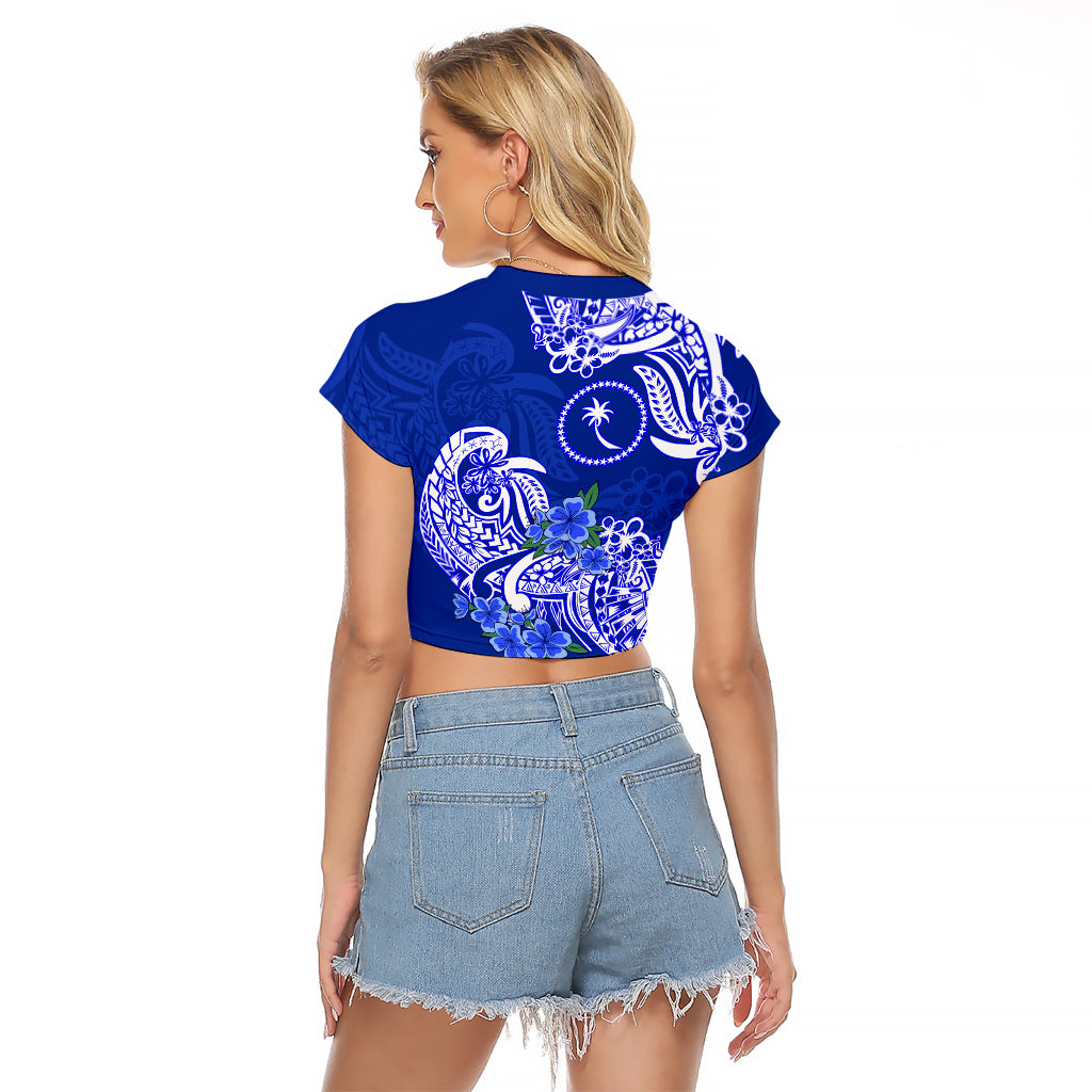 FSM Chuuk State Raglan Cropped T Shirt Polynesian Floral Tribal LT9 - Polynesian Pride
