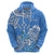 Custom FSM Kosrae State Hoodie Polynesian Floral Tribal LT9 Zip Hoodie Blue - Polynesian Pride