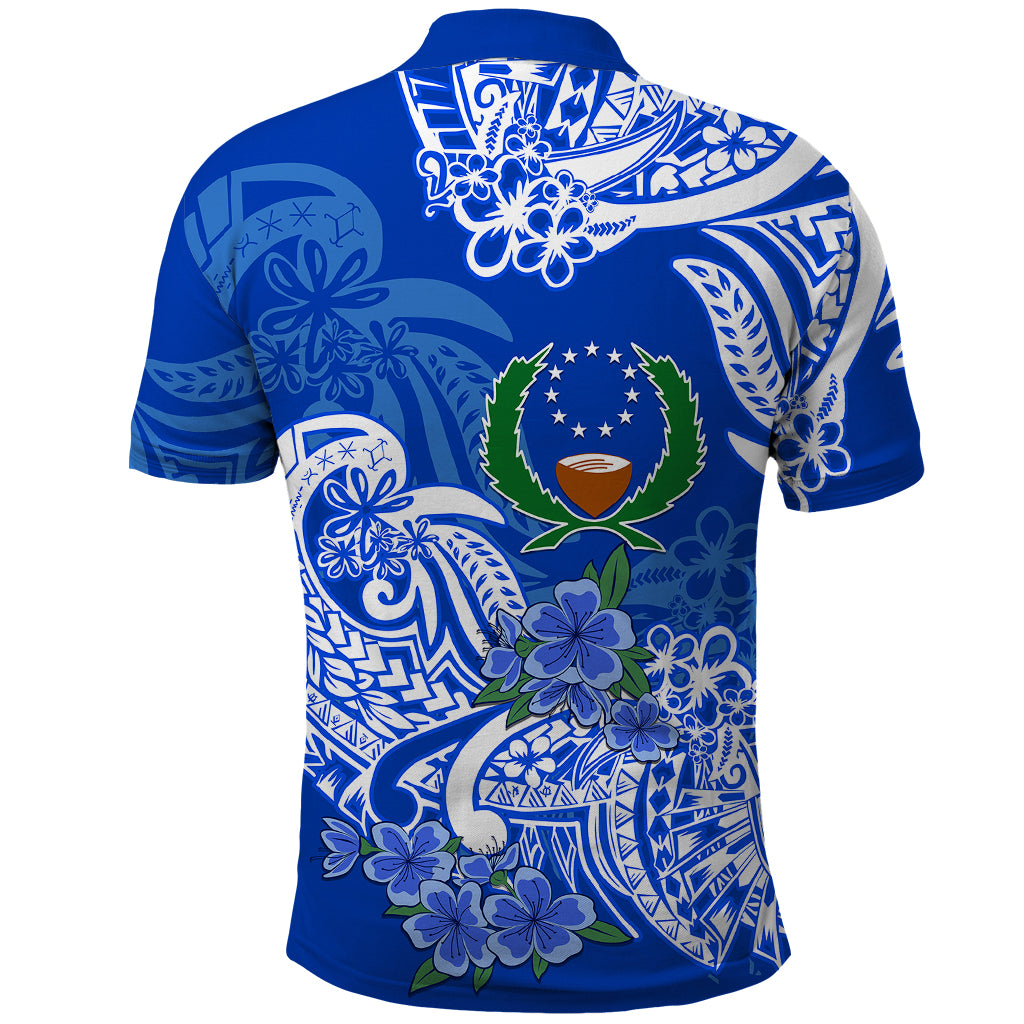 FSM Pohnpei State Polo Shirt Polynesian Floral Tribal LT9 - Polynesian Pride