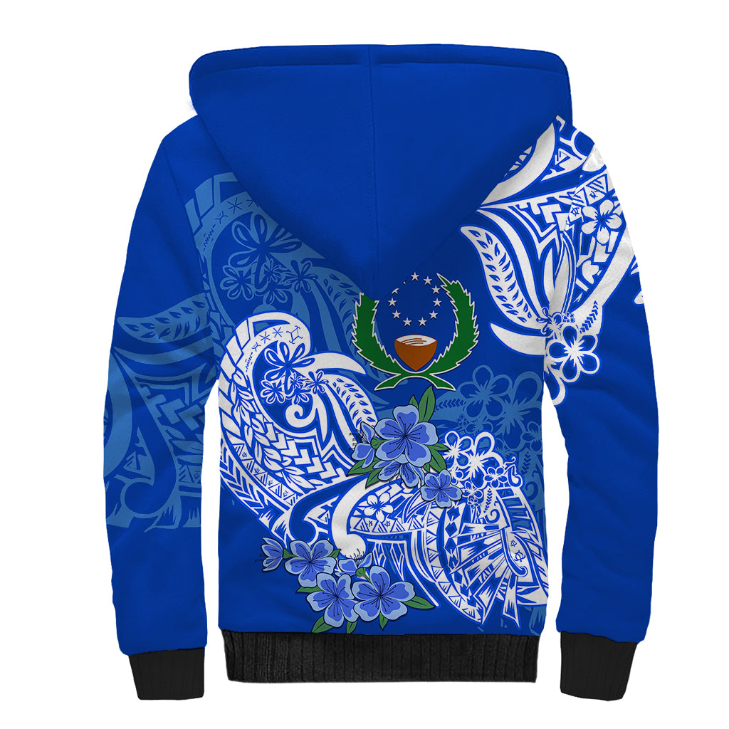 FSM Pohnpei State Sherpa Hoodie Polynesian Floral Tribal LT9 - Polynesian Pride