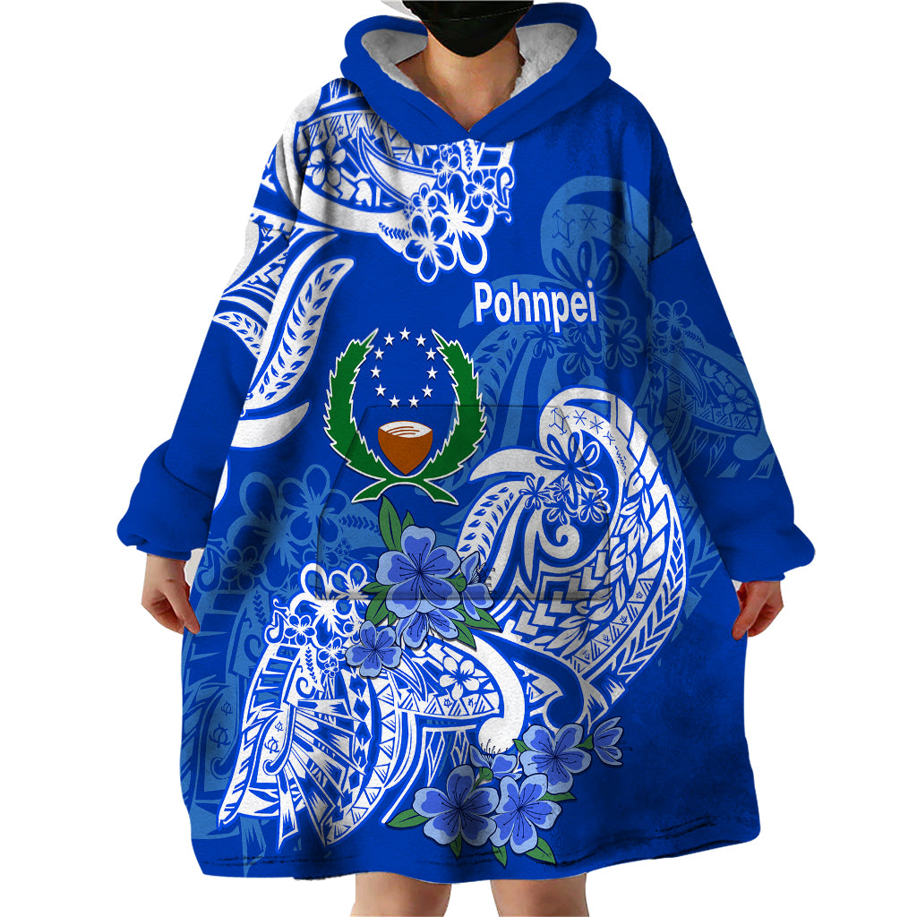 FSM Pohnpei State Wearable Blanket Hoodie Polynesian Floral Tribal LT9 - Polynesian Pride