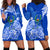 (Custom Personalised) FSM Pohnpei State Hoodie Dress Polynesian Floral Tribal LT9 Blue - Polynesian Pride