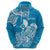 Custom FSM Yap State Hoodie Polynesian Floral Tribal LT9 Zip Hoodie Blue - Polynesian Pride