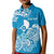 (Custom Personalised) FSM Yap State Kid Polo Shirt Polynesian Floral Tribal LT9 Kid Blue - Polynesian Pride