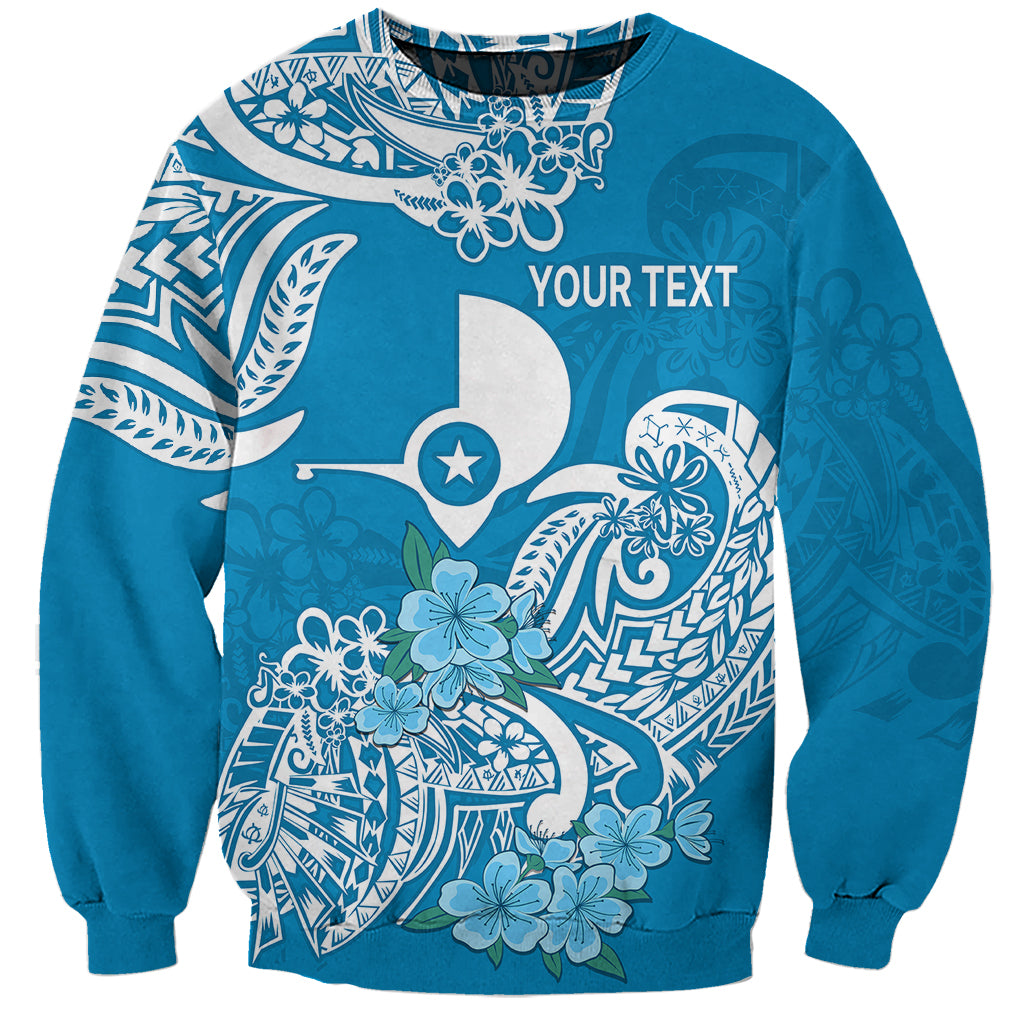 (Custom Personalised) FSM Yap State Sweatshirt Polynesian Floral Tribal LT9 Unisex Blue - Polynesian Pride