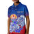 (Custom Personalised) Tahiti Kid Polo Shirt Polynesian Floral Tribal LT9 Kid Blue - Polynesian Pride