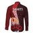 Tahiti Long Sleeve Button Shirt Polynesian Coat Of Arm With Hibiscus LT9 - Polynesian Pride