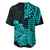 Hawaii Kakau Baseball Jersey Polynesian Floral Tribal Aqua Version LT9 - Polynesian Pride