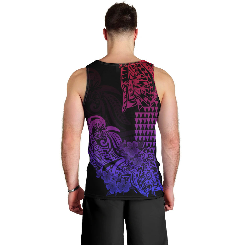 Hawaii Kakau Men Tank Top Polynesian Floral Tribal Gradient Version LT9 - Polynesian Pride