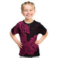 Hawaii Kakau Kid T Shirt Polynesian Floral Tribal Pink Version LT9 Pink - Polynesian Pride