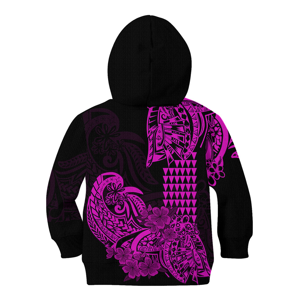 Hawaii Kakau Kid Hoodie Polynesian Floral Tribal Purple Version LT9 - Polynesian Pride