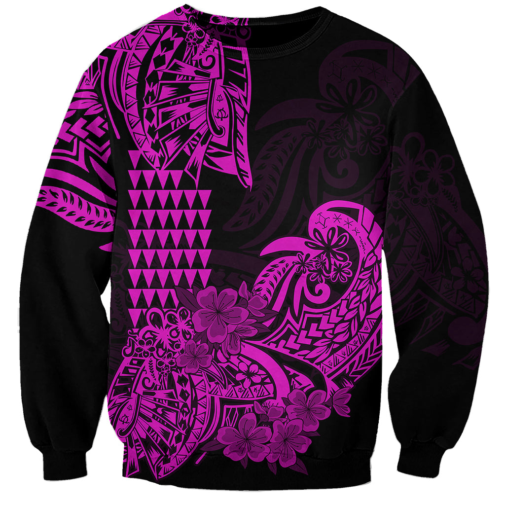 Hawaii Kakau Sweatshirt Polynesian Floral Tribal Purple Version LT9 Unisex Purple - Polynesian Pride