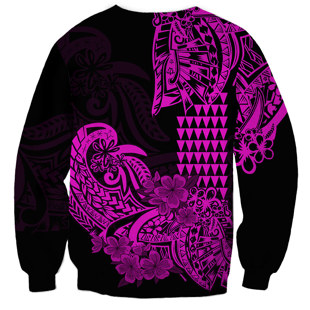 Hawaii Kakau Sweatshirt Polynesian Floral Tribal Purple Version LT9 - Polynesian Pride