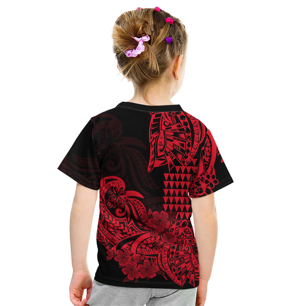 Hawaii Kakau Kid T Shirt Polynesian Floral Tribal Red Version LT9 - Polynesian Pride