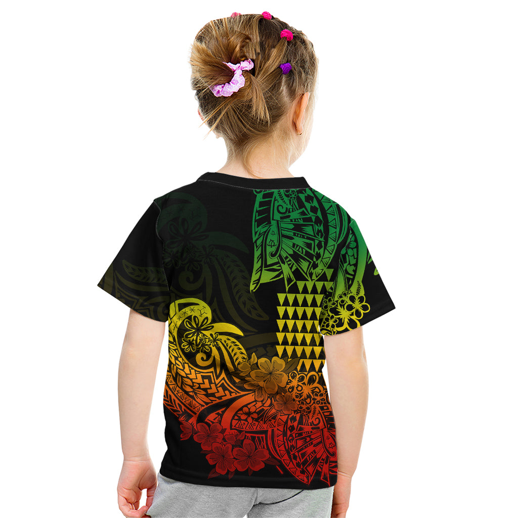 Hawaii Kakau Kid T Shirt Polynesian Floral Tribal Reggae Version LT9 - Polynesian Pride