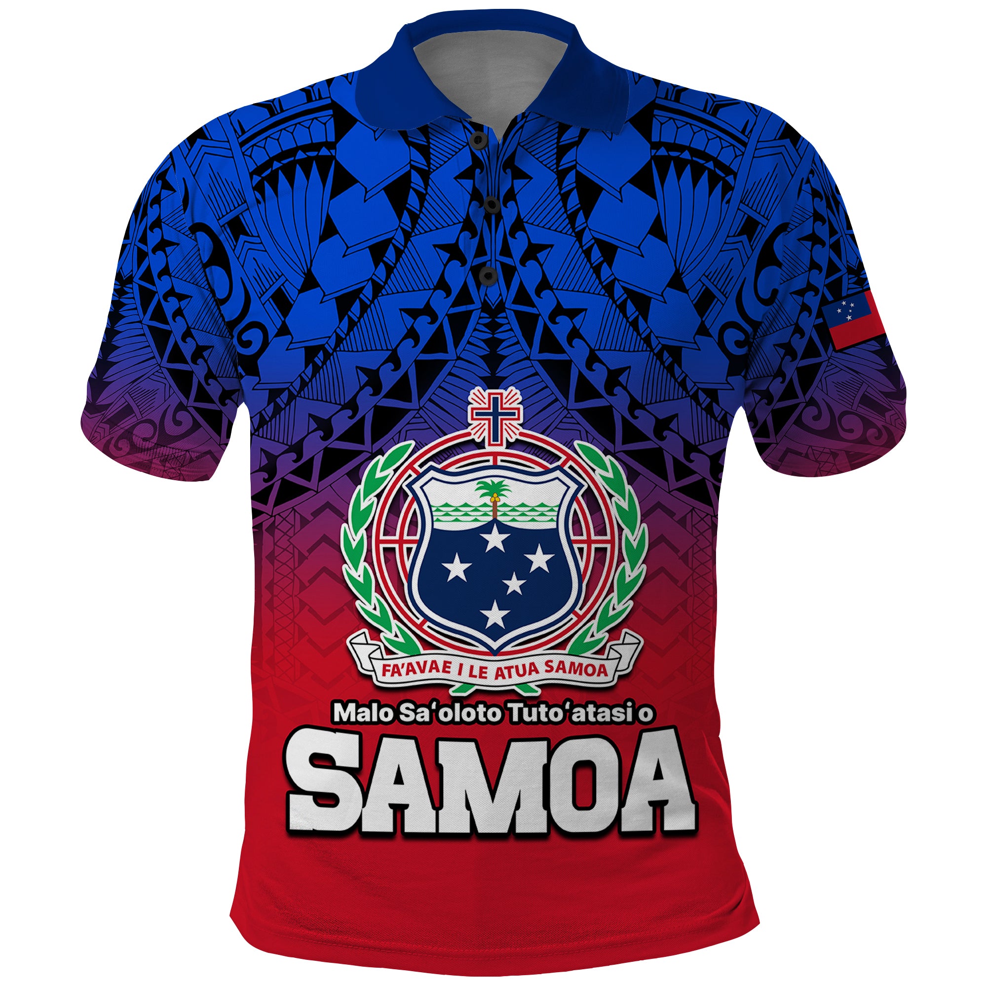 Polynesian Independent State of Samoa Gradient Polo Shirt LT9 Gradient - Polynesian Pride