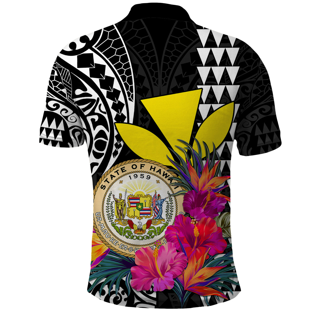 Kakau Tribal Hawaiian Kanaka Maoli Polo Shirt LT9 - Polynesian Pride