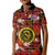 Hawaii State Kid Polo Shirt Tropical Flowers Mix Tartan Red Version LT14 Kid Red - Polynesian Pride