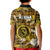 Hawaii State Kid Polo Shirt Tropical Flowers Mix Tartan Gold Version LT14 - Polynesian Pride