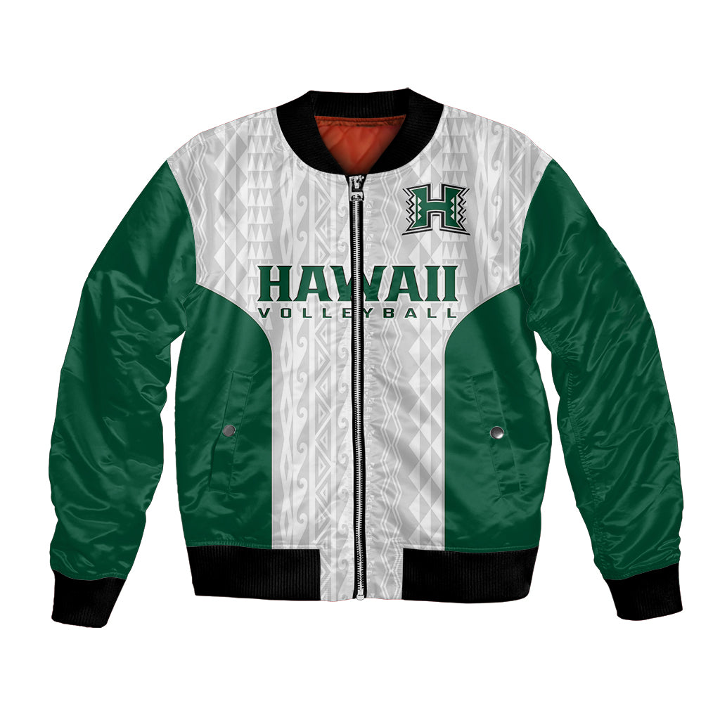 Hawaii Volleyball Bomber Jacket Hawaiian Kakau White Style LT14 Unisex White - Polynesian Pride
