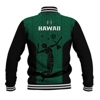 Hawaii Volleyball Baseball Jacket Hawaiian Kakau Green Style LT14 - Polynesian Pride