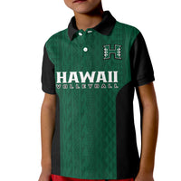 Hawaii Volleyball Kid Polo Shirt Hawaiian Kakau Green Style LT14 Kid Green - Polynesian Pride