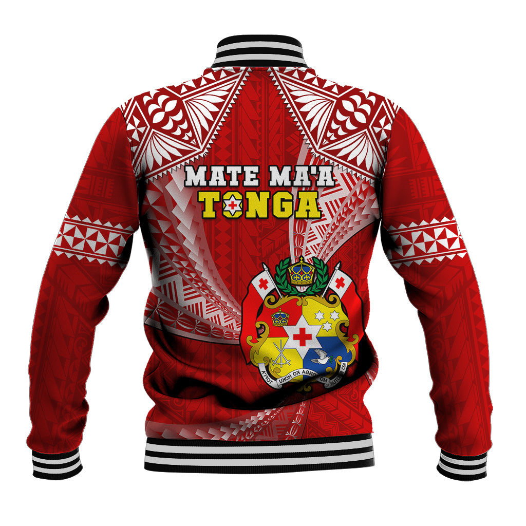 Tonga Rugby Baseball Jacket Mate Maa Tonga Pacific Tongan Ngatu LT14 - Polynesian Pride