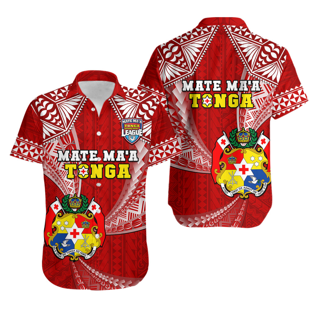Tonga Rugby Hawaiian Shirt Mate Maa Tonga Pacific Tongan Ngatu LT14 Red - Polynesian Pride