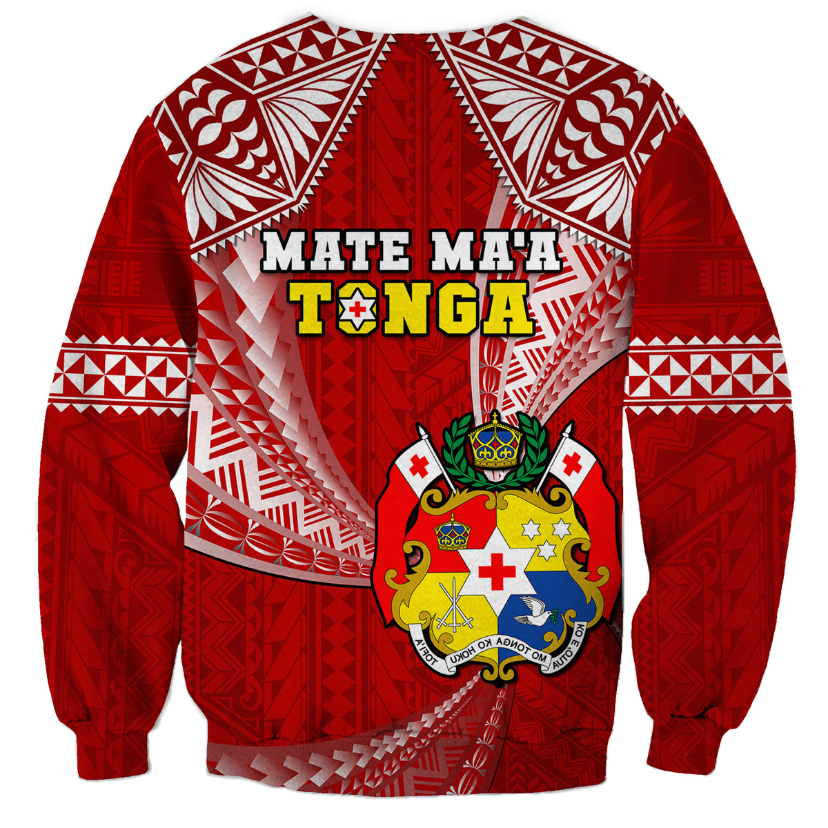 Tonga Rugby Sweatshirt Mate Maa Tonga Pacific Tongan Ngatu LT14 - Polynesian Pride