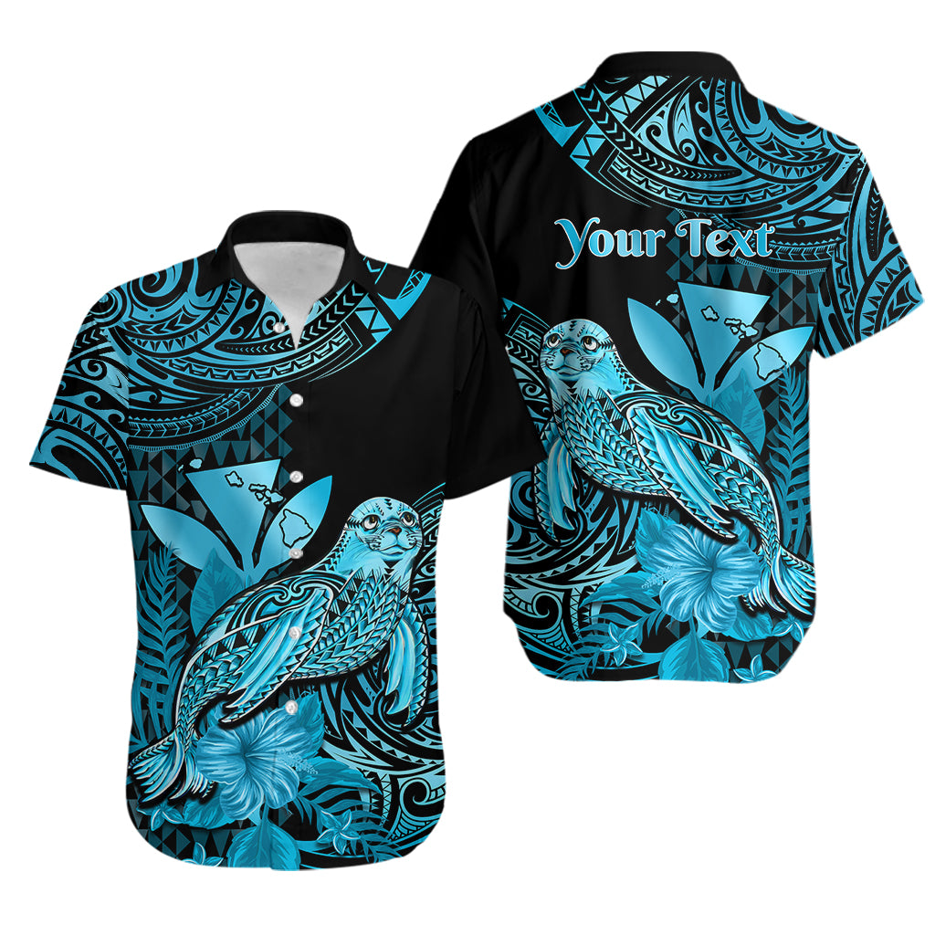 (Custom Personalised) Hawaii Monk Seal Hawaiian Shirt Polynesian Kakau With Kanaka Turquoise LT14 Turquoise - Polynesian Pride