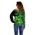 (Custom Personalised) Hawaii Monk Seal Off Shoulder Sweater Polynesian Kakau With Kanaka Green LT14 - Polynesian Pride