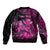 (Custom Personalised) Hawaii Monk Seal Bomber Jacket Polynesian Kakau With Kanaka Pink LT14 - Polynesian Pride