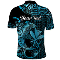 Custom Hawaii Hammerhead Shark Polo Shirt Polynesian Kakau With Kanaka Turquoise LT14 - Polynesian Pride