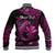 (Custom Personalised) Hawaii Hammerhead Shark Baseball Jacket Polynesian Kakau With Kanaka Pink LT14 - Polynesian Pride