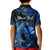 (Custom Personalised) Hawaii Hammerhead Shark Kid Polo Shirt Polynesian Kakau With Kanaka Blue LT14 - Polynesian Pride