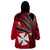 Wallis And Futuna Wearable Blanket Hoodie Plumeria Flowers With Red Polynesian Pattern LT14 - Polynesian Pride