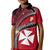 (Custom Personalised) Wallis And Futuna Kid Polo Shirt Plumeria Flowers With Red Polynesian Pattern LT14 Kid Red - Polynesian Pride