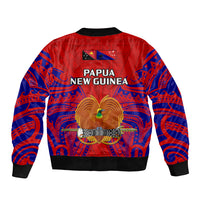 Papua New Guinea Sleeve Zip Bomber Jacket Central Province Mix Coat Of Arms Polynesian Art LT14 - Polynesian Pride
