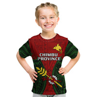 Papua New Guinea Kid T Shirt Chimbu Province Mix Coat Of Arms Polynesian Art LT14 Youth XL Size14 - Polynesian Pride
