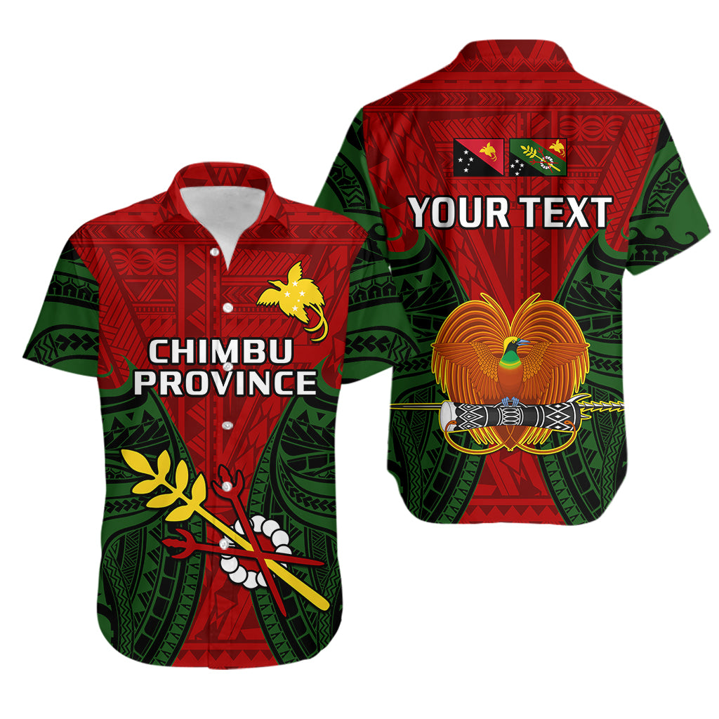 (Custom Personalised) Papua New Guinea Hawaiian Shirt Chimbu Province Mix Coat Of Arms Polynesian Art LT14 Red - Polynesian Pride