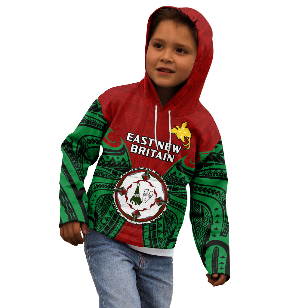 Papua New Guinea Kid Hoodie East New Britain Province Mix Coat Of Arms Polynesian Art LT14 - Polynesian Pride