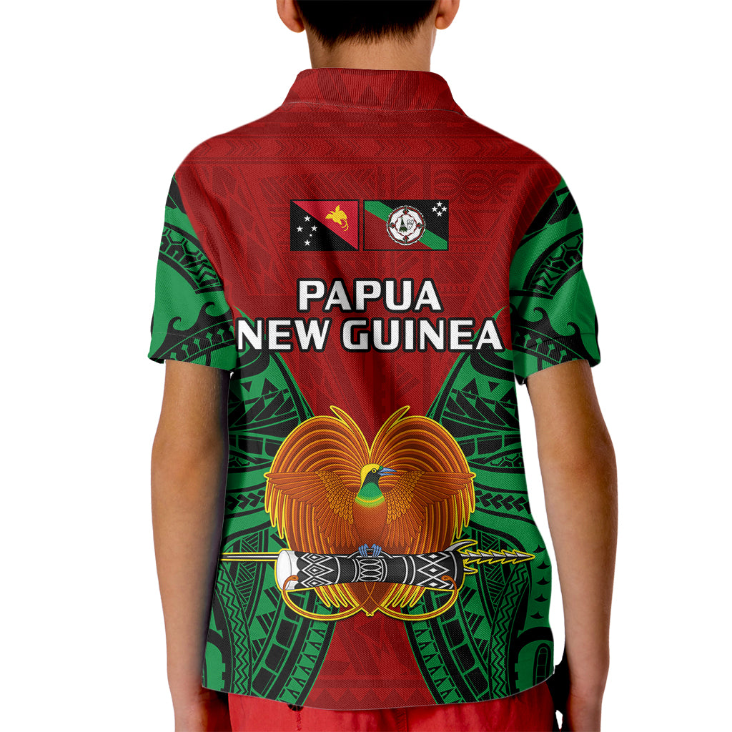 Papua New Guinea Kid Polo Shirt East New Britain Province Mix Coat Of Arms Polynesian Art LT14 - Polynesian Pride