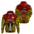 Papua New Guinea Hoodie Madang Province Mix Coat of Arms Polynesian Art LT14 Red - Polynesian Pride