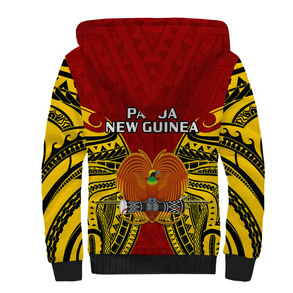 Papua New Guinea Sherpa Hoodie Madang Province Mix Coat Of Arms Polynesian Art LT14 - Polynesian Pride