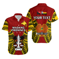 (Custom Personalised) Papua New Guinea Hawaiian Shirt Madang Province Mix Coat Of Arms Polynesian Art LT14 Red - Polynesian Pride