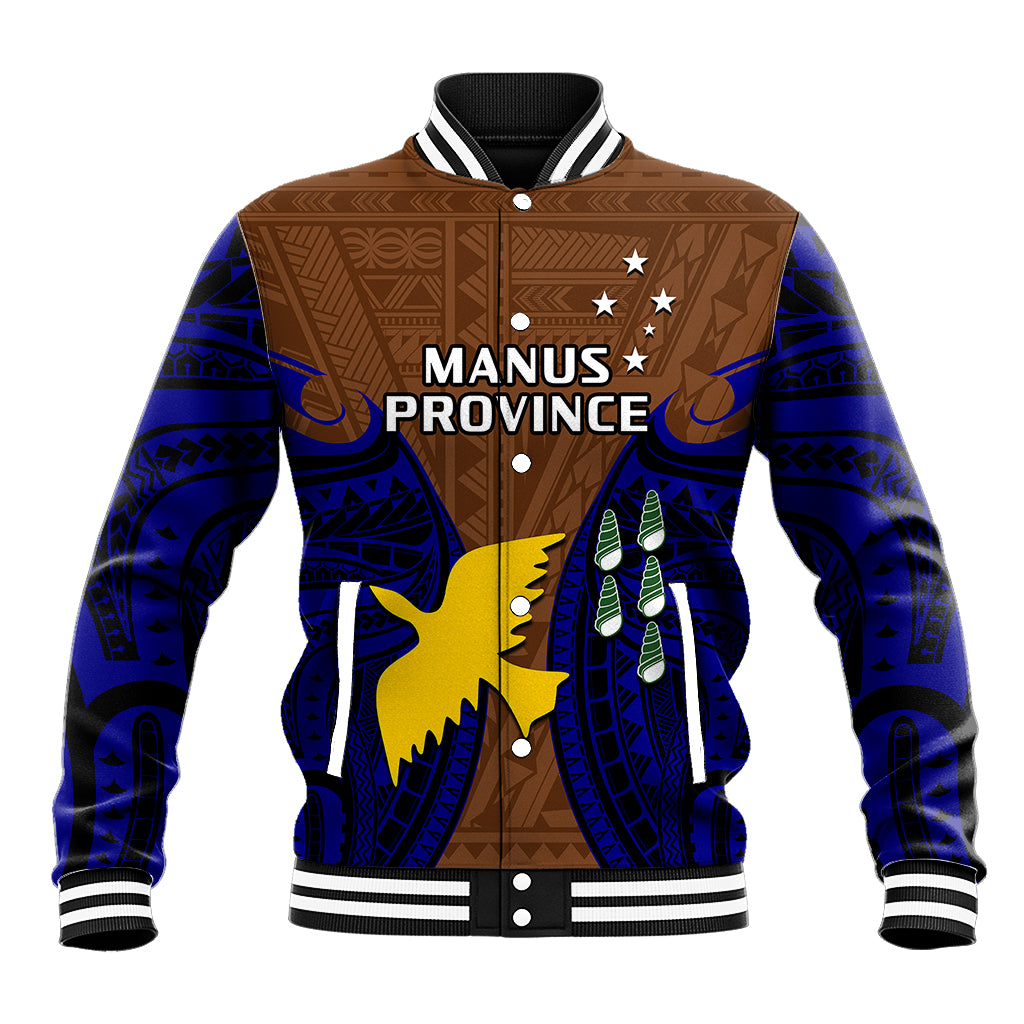 Papua New Guinea Baseball Jacket Manus Province Mix Coat Of Arms Polynesian Art LT14 Unisex Brown - Polynesian Pride